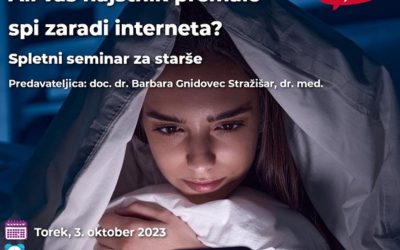 Spletni seminar za starše o vplivu interneta na pomanjkanje spanca pri mladostnikih